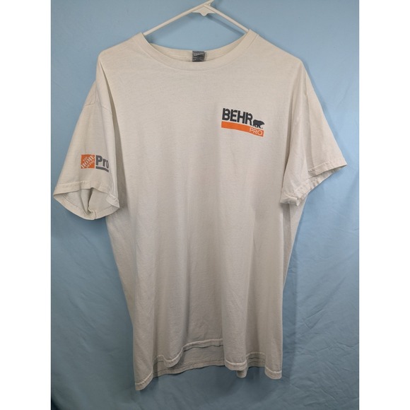 Behr Other - Home Depot Pro Extra Behr Pro Paint Short Sleeve White Orange T-Shirt LARGE